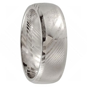Bague de mariage en acier de Damas, ajustement confortable, faite à la main pour homme, bijou élégant et tendance - Product Image 5