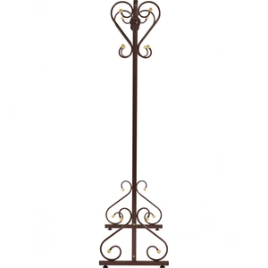 Perchero Metálico Marrón Antiguo, Soporte Independiente para Ropa con Barra para Colgar y Ganchos de Esquina para Dormitorio - Product Image 2