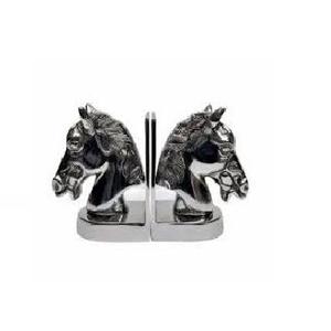 Serre-livres à tête de cheval Souvent en métal comme l'aluminium ou la résine avec une finition argentée ou polie - Product Image 1