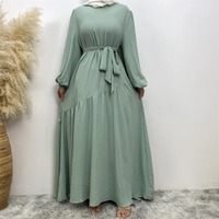 Abaya Modesta para Mujer, Talla Grande, Manga Larga, Vestido Largo Hasta el Suelo, Musulmán, para Oración, Casual, Primavera, Sin Costuras, Ligero, Transpirable