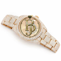 Montre de luxe en acier inoxydable pour homme, sertie de moissanite VVS, style hip-hop, idéale pour un cadeau