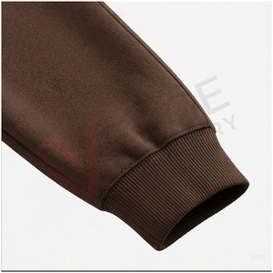 Ensemble de survêtement marron pour homme, manches longues, capuche, fermeture éclair sur le devant, couleur unie, respirant, coupe décontractée, vêtements d'automne - Product Image 6