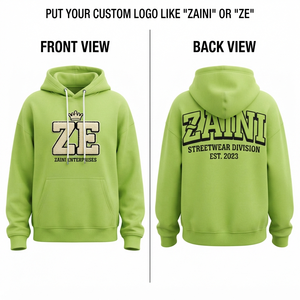 Sweat à capuche pour femme en molleton 100 % coton 320 GSM vert lime, broderie personnalisée, patch chenille, logo imprimé, OEM/ODM - Product Image 1