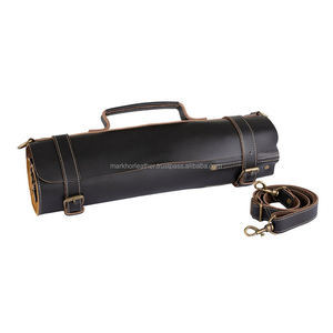 Étui de rangement pour couteaux de chef en cuir véritable avec protection et anti-odeurs, organiseur de voyage professionnel LBKR-0031 - Product Image 4