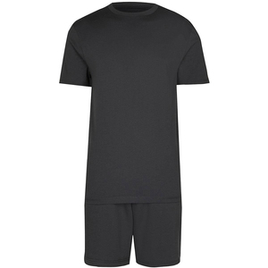 Nouvel ensemble d'été décontracté pour homme : T-shirt ample et short à taille élastique, motif écossais, 2 pièces, respirant, en coton/polyester, fabriqué au Pakistan - Product Image 5
