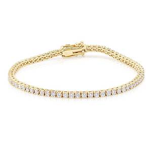 Pulsera de tenis de oro de 14K con diamantes cultivados en laboratorio de 2.4 CT, corte brillante, de lujo para mujer, chapada en rodio, certificada por IGI, regalo de boda, fina - Product Image 1