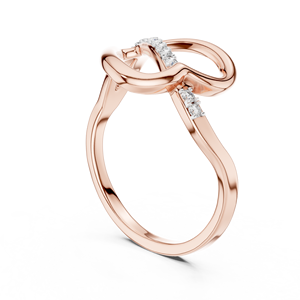 Anillo de compromiso de oro rosa de 18 quilates con diamante redondo cultivado en laboratorio SIMPLE HEART, chapado en rodio, para fiesta, San Valentín, regalo, uso diario, para mujer - Product Image 2