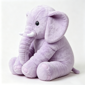 customized <b>nursery</b> decor plush animal, soft plush elephant with white tusks, <b>light</b> pink paw pads, infant security stuffed toy - Product Image 6