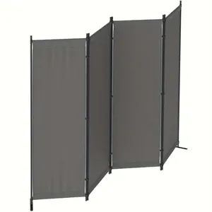 Muro divisorio portatile pieghevole a 4 pannelli da 88 pollici con schermo indipendente per la Privacy per la decorazione del dormitorio della camera da letto dell'home Office in grigio - Product Image 2