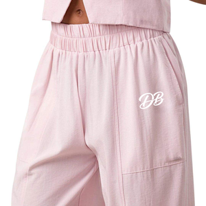 Pantalones de Mujer Color Rosa Pálido, Corte Recto y Relajado, Cintura Elástica Media, Casuales, Transpirables, con Estampado de Leopardo, Cómodos y a la Moda - Product Image 6