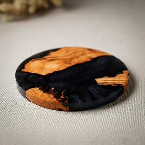 Artisan Resin Wood Square Coasters Natural Timber and <b>Epoxy</b> Handmade Modern Home Decor <b>Coffee</b> <b>Table</b> Accessory - Product Image 4