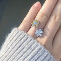 Bague élégante en argent sterling avec diamant rond floral et anneau croisé, bijou de fiançailles, cadeau de mariage pour femme