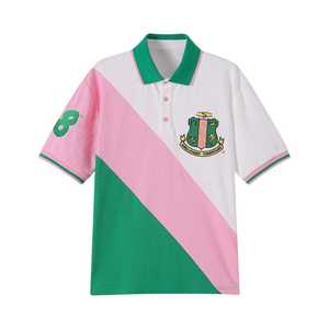 Polo AKA Premium 08 pour femme, col classique brodé de lettres grecques, manches courtes, haut décontracté, tissu de haute qualité, confortable - Product Image 1