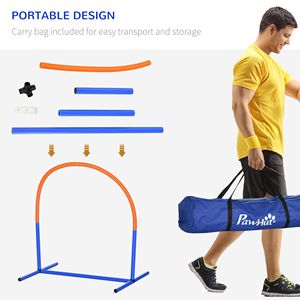 Parcours d'agilité bleu en 4 parties avec sac de transport pour l'entraînement en extérieur des chiens seniors - Product Image 4