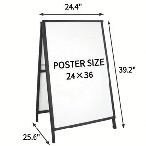 Support d'affichage publicitaire portable en métal double face, étanche, pour trottoir, type panneau sandwich, pour affiches publicitaires - Product Image 2