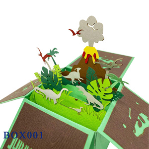 Best Seller Gifts Flower Dino Park Pop <b>Box</b> Handmade 3D Pop Greeting Card Top Trending Custom Design Christmas Vietnamese Hanoi - Product Image 1