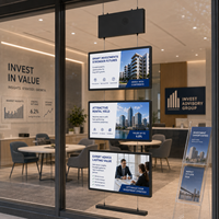 Écran LCD haute luminosité pour vitrine de bureau immobilier, 3x21,5 pouces, haute luminosité