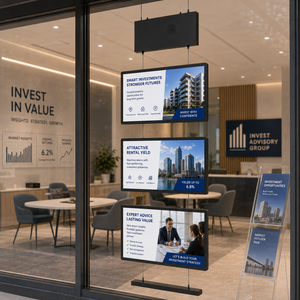 Affichage numérique pour la publicité immobilière, écran LCD haute luminosité 3x21,5 pouces pour bureau de <span class=keywords><strong>vente</strong></span> de propriétés - Product Image 1