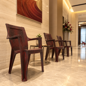 Silla Apilable de Plástico Moderna para Exteriores, Diseño Tradicional, Color Rojo Marrón, Muebles para el Hogar, Dormitorio, Comedor - Product Image 3