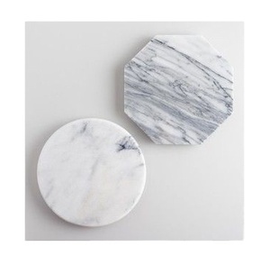 Best Selling Item in Trending Attractive Elegant White <b>Marble</b> <b>Coaster</b> Set of 2 Hexagon Non-Slip Drink Holder for Home Decor Bulk - Product Image 1