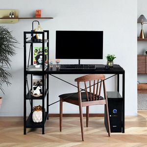 47.5 Inch Writing Study Computer <b>Desk</b> with 4 Tier Shelves for Home Office Use - Product Image 5