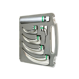 Laryngoscopes manuels réutilisables à fibre optique Odontomed 2011 ODM-25-02F, 10 lames Macintosh Miller, 2 poignées, instruments en acier inoxydable - Product Image 4