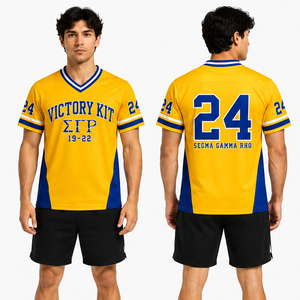 เสื้อกีฬาสีเหลืองน้ำเงินที่ได้รับแรงบันดาลใจจากเซกมา แกมมา โรสำหรับผู้ชายผู้หญิง เสื้อกีฬาแบบกำหนดเอง แขนกุดและแขนสั้น ชุดทีม - Product Image 6