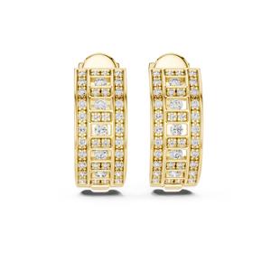 Pendientes de Aro de Oro Rosa Sólido de 18K con Diamantes Naturales de Corte Brillante Redondo, Certificados por VDS IGI, 5.7g |   Joyería de Moda para Mujer - Product Image 4