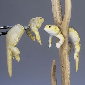 Orecchini Pendenti 3D Dipinti a Mano a Forma di Lucertola, Gioielli Vibranti a Tema Drago Barbuto, Moda Unica a Tema Dinosauro per Donna e Uomo - Product Image 3