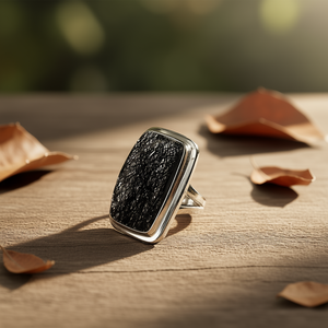 Chunky 10.6 Grams Black <b>Quartz</b> Crystal <b>Ring</b> - Product Image 3