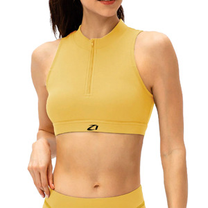 Bulk Yellow Sleeveless Workout Crop <b>Top</b> for Activewear Retailers custom logo sportswear Women's Shirts OEM Wholesale Service USA - Product Image 3