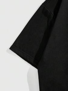 Premium Rhinestone Angel Wings <b>Back</b> Embellished Oversized Black Heavy 300gsm 100% Cotton <b>Drop</b> Shoulder Streetwear Men's shirts - Product Image 6