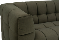 Sofá Seccional Moderno de Tres Plazas, Estilo Mid-Century, Relleno de Espuma, Tapizado en Tela, Resistente a Mascotas, con Cojines Acolchados, Ideal para Apartamentos y Hoteles
