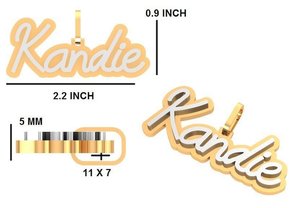 Colgante de letra con nombre personalizado, estilo Hip Hop, con letras de burbuja, de Plata de ley 925 chapada en oro, con Moissanita y dijes de garra - Product Image 3