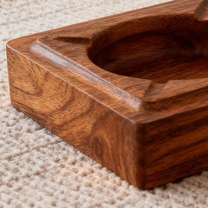 Cendrier de luxe en bois massif sans fumée, fait main, carré, classique, pour la maison et les restaurants, élégant support à cigarettes pour bureau/table basse - Product Image 4