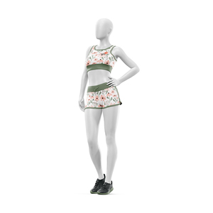 Conjunto de Yoga Sublimado Personalizado para Mujer, Marca Privada, Bra Deportivo con Pantalones Cortos para Mayoristas de Ropa Deportiva - Product Image 1