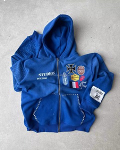 Sweat-shirt à capuche de luxe orné de strass, tendance streetwear pour hommes et femmes - Product Image 5