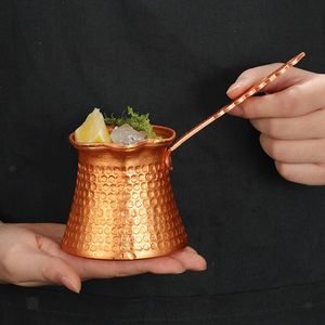 Pure Copper Traditional <b>Coffee</b> Brewing Pot Turkish Arabic Greek <b>Coffee</b> <b>Maker</b> Long Handle Kitchen Beverage Utility - Product Image 3