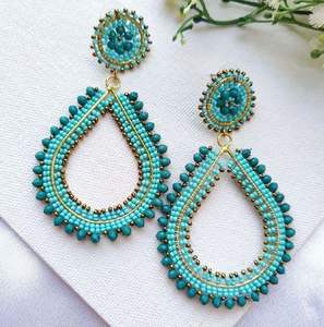 Boucles d'oreilles artisanales personnalisées multi-perles pour femmes, bijoux de fête au meilleur prix - Product Image 1