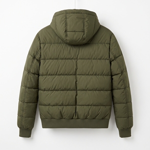 Veste matelassée pour homme Dumela International, couleur vert olive, col montant, fermeture éclair, coupe-vent, vêtements d'hiver décontractés - Product Image 2