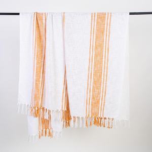 Jeté de canapé léger tissé à la main avec un tissage texturé, bordure à franges en slub, couverture décorative en coton, fournisseur indien - Product Image 6