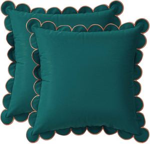 100% Cotton Woven Scallop Cushion <b>Cover</b> | Scallop Edge Decorative <b>Throw</b> Pillow <b>Cover</b> | Boho Cotton Pillow Case - Product Image 5