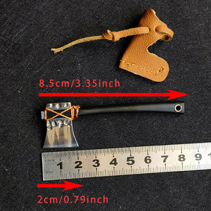 Couteau à pizza portable mini micro AX EDC à dos plat, lame en acier forgé 9, manche en bois, qualité industrielle, pendentif décoratif - Product Image 4