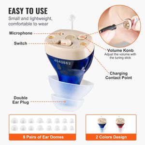 Amplificadores Auditivos Digitales Recargables para Personas Mayores con Cancelación de Ruido y Control de Volumen, Productos para el Cuidado del Oído y la Audición - Product Image 4