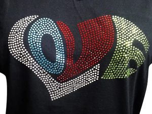 Breathable wind short sleeve <b>t</b>-<b>shirt</b> Korean version multi color casual diamond embellishment - Product Image 2