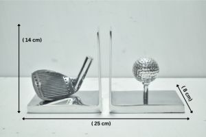 Juego de sujetalibros de metal con diseño de palo de golf y pelota de aluminio para decoración del hogar y oficina, disponible al mejor precio. - Product Image 5