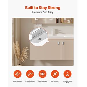 Confezione da 10 pomelli per armadietti in lega di zinco da 1,42 pollici, maniglie rettangolari per cassetti e porte, per mobili da cucina, comò e credenze - Product Image 1