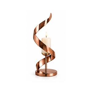 Support à bougie en spirale en laiton moderne avec base en marbre pour la décoration de la maison - Product Image 4