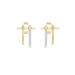 Pendientes de Oro Rosa de 14K con Diamantes Cultivados en Laboratorio para Mujer |   Ropa de Fiesta |   Diamante Cultivado Nuevo - Product Image 2