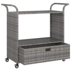 Chariot de bar pour meubles d'extérieur en poly rotin 39.4 "x 17.7" x 38.2 "avec tiroir - Product Image 4